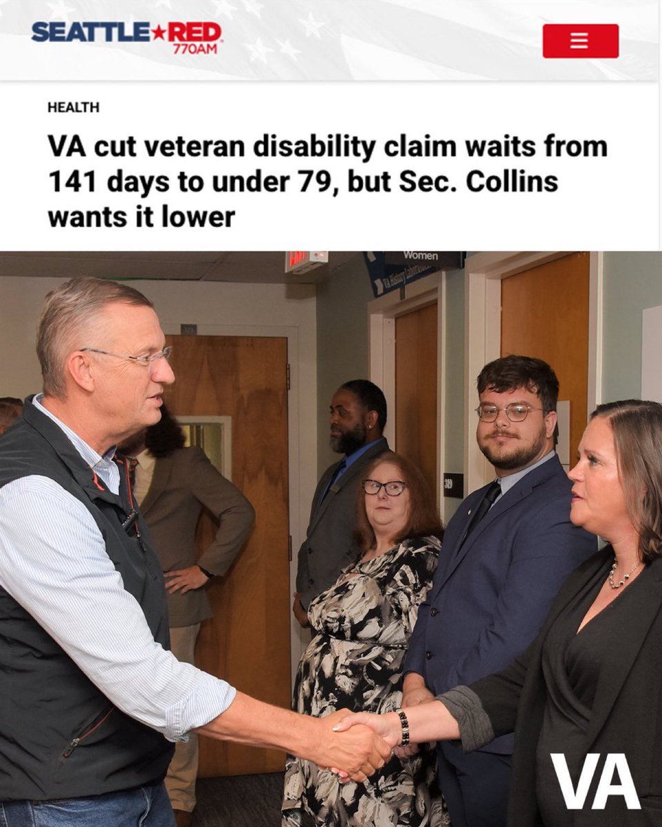 SecVetAffairs's tweet photo. 141 days ➡️ under 79.
 
We’re cutting wait times for Veterans, and we’re not done yet.🔥 https://t.co/bDmo1mjfed
