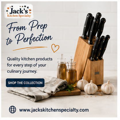 JACKSKITCHEN55's tweet photo. 4. From Prep to Perfection.

Every great dish starts with good preparation and dependable kitchen equipment. Shop tools and essentials that help make every step of your cooking experience easier.

🌐 https://t.co/Y7BBqaqhZ3

#JacksKitchenSpecialty #KitchenEssentials #CookingTools #MealPrep #HomeChef