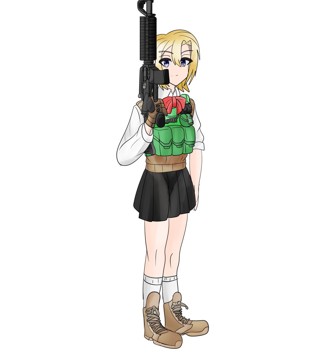 銃を持った女の子を描きまくっています #お盆休みはフォロワーさんが