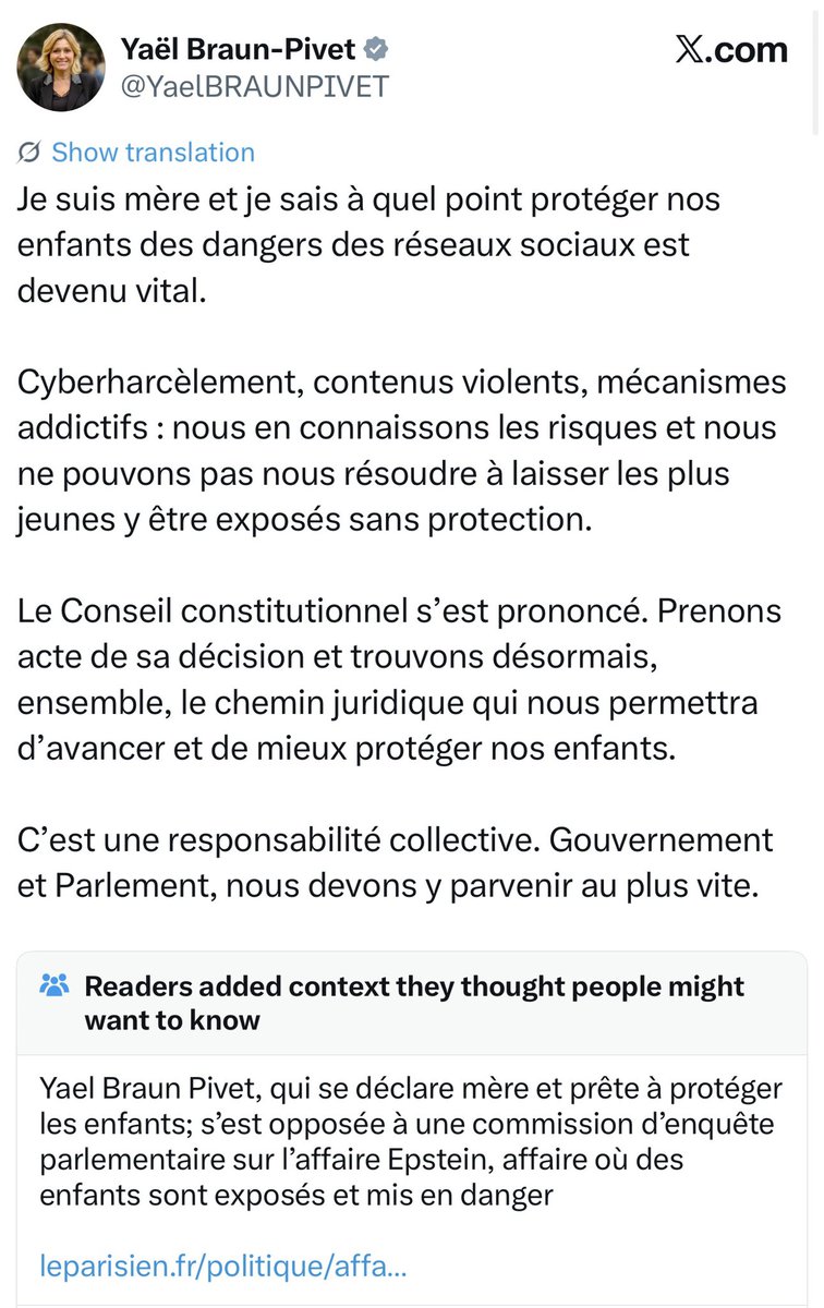 brivael's tweet photo. Hahahahahaha

La community note de ZINZIN.

Coucou YAËL.

On attend la commission d’enquête sur Epstein.

Arrête de nous casser les noix avec les enfants (et toute la macronie) tant que vous n’avez pas mis le paquet là-dessus.

On vous lâchera pas. https://t.co/oVAMt7HeDQ