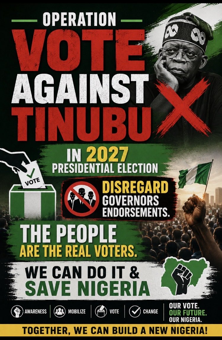 ObidientPremier's tweet photo. Nigerians! Disregard Governor Adeleke & others endorsing Tinubu. You are the real power that will kick Tinubu out of Aso Rock.
Our Governors only option is to bow & worship Baal or else their state economy will be terrorized. If you don’t bow, no Federal resources.
#KickHimOut https://t.co/x1OptOCBHG