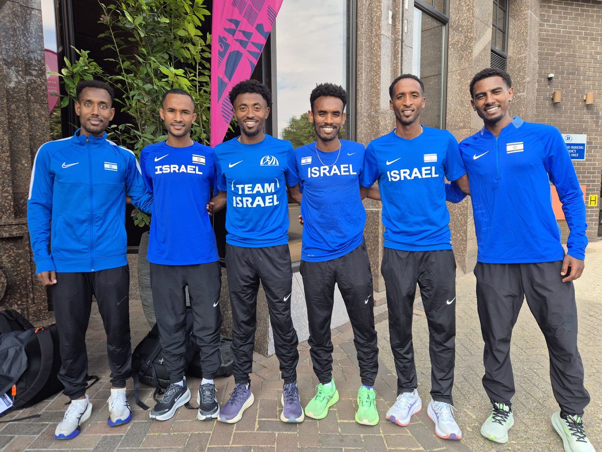 Israel's tweet photo. European gold and bronze for Israel! 🥇🥉🏃🇮🇱

Israel’s marathon team are European champions after winning team gold at the European Athletics Championships in England, while Gashew Ayele claimed individual bronze with an incredible time of 2:09:21 👏

Two medals and an unforgettable finish to the European Championships for Israeli athletics 🏆

📸 Israel Athletics Association

#TeamIsrael #Athletics #Marathonathletes #Runners #EuropeanChampionships