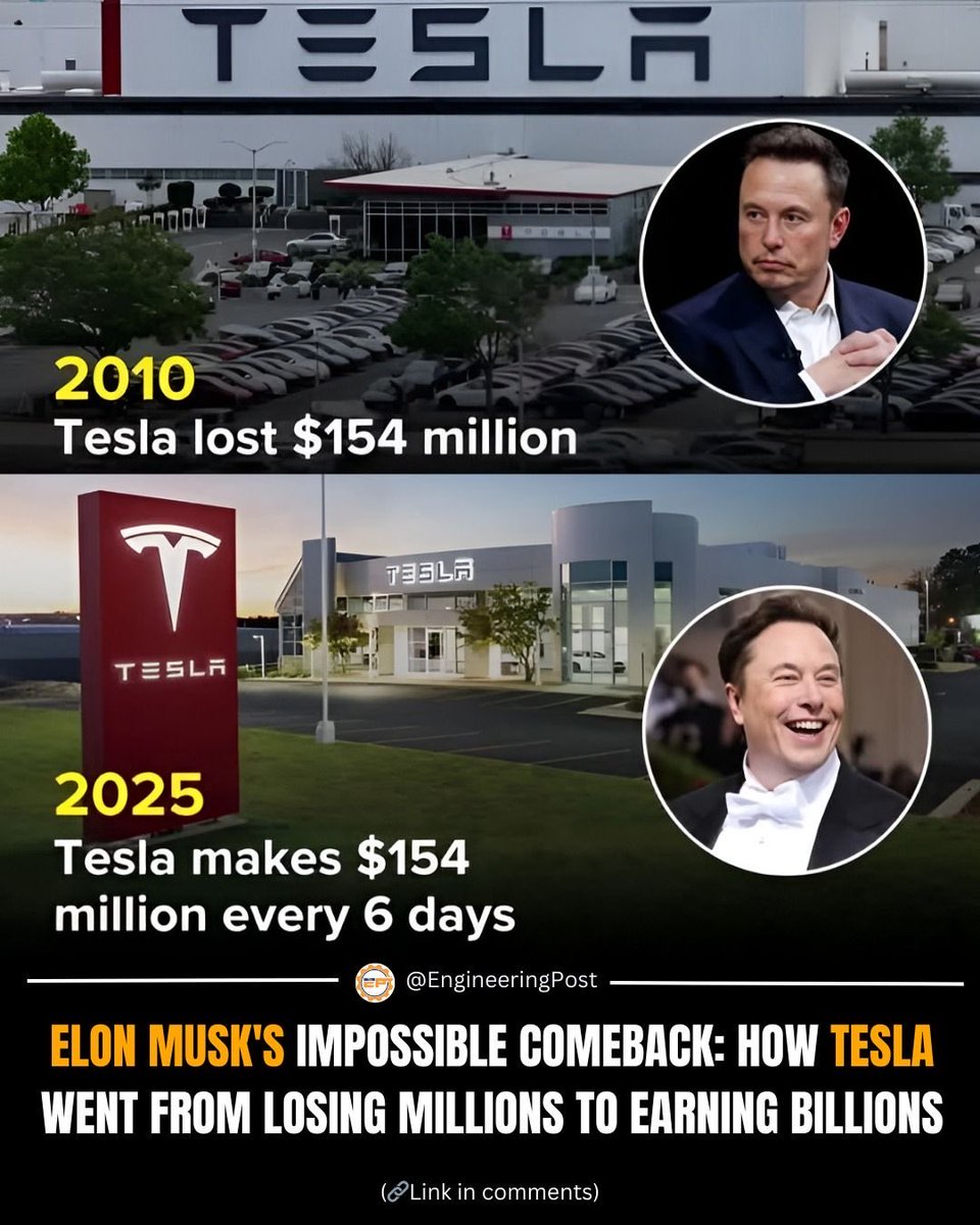 TelsaWealt7h's tweet photo. From Setbacks to Breakthroughs.
Tesla’s journey is a powerful reminder that big ambitions rarely come without challenges. From early losses and uncertainty to becoming a global force in electric vehicles and energy, the story is one of persistence, innovation, long-term vision. https://t.co/IFvr2YqDPU