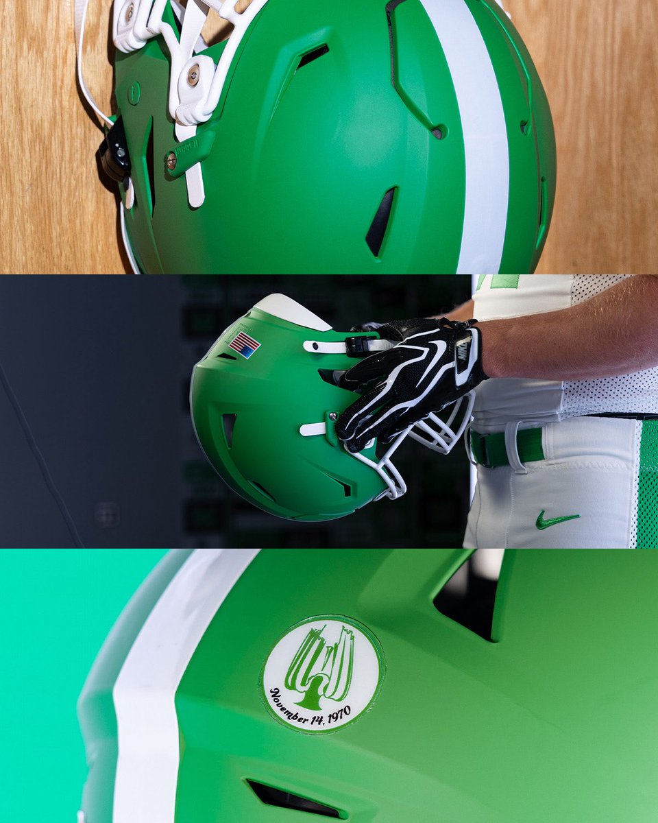 HerdFB's tweet photo. A story like no other 🟢⚪️⚪️

The details honoring the 1970 team. https://t.co/YXxU8Pq4Kg