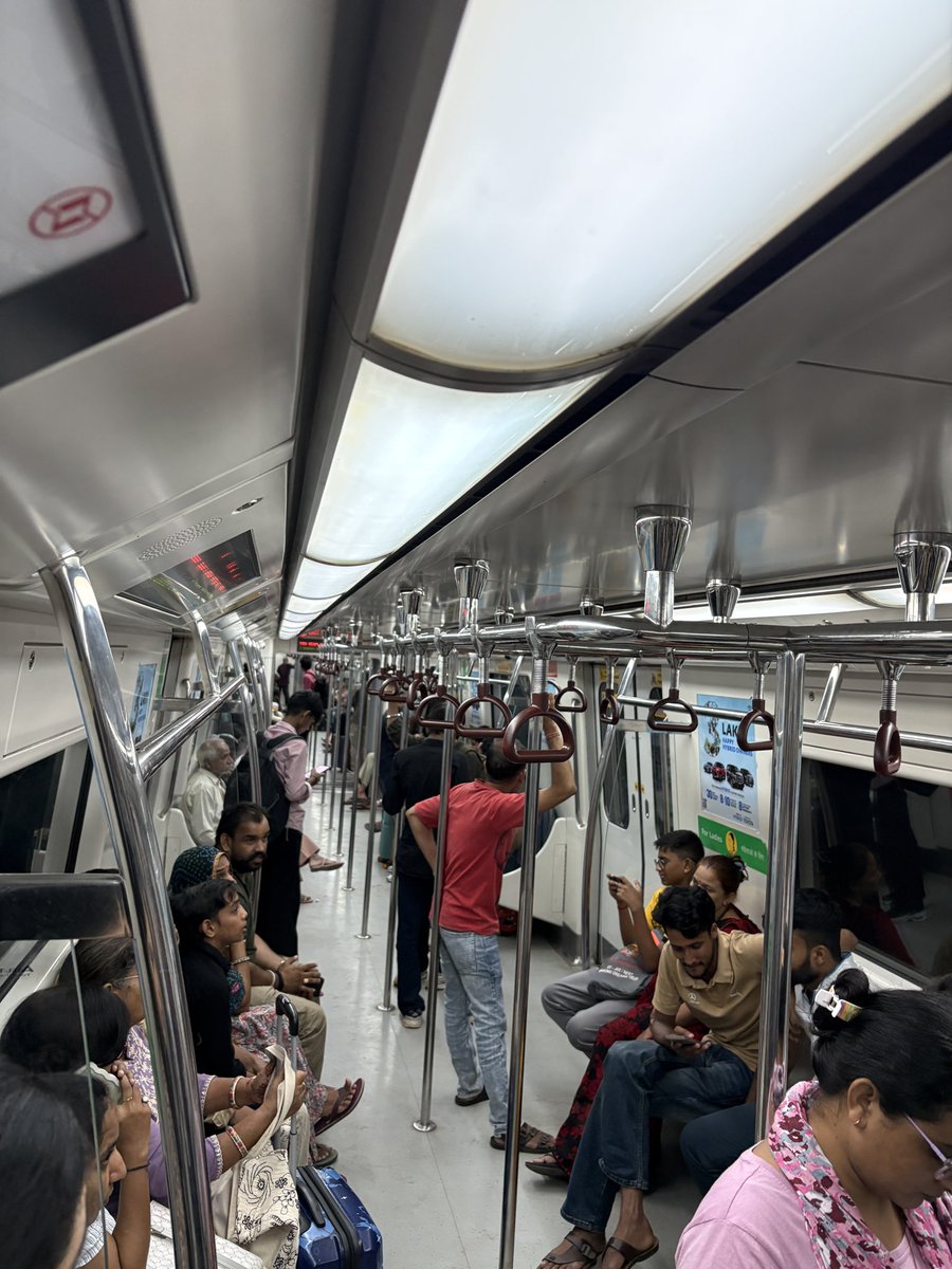 bhaumikgowande's tweet photo. Travelling in the Jaipur Metro, people are going to city centre as its sunday and Tej celebrations. In my honesty opinion we need a lighter metro construction for such tier 2 cities and jaipur must have a N-S connection. But it should focus on low emission zone and BRT. 

Maybe explore monorail for North-South line