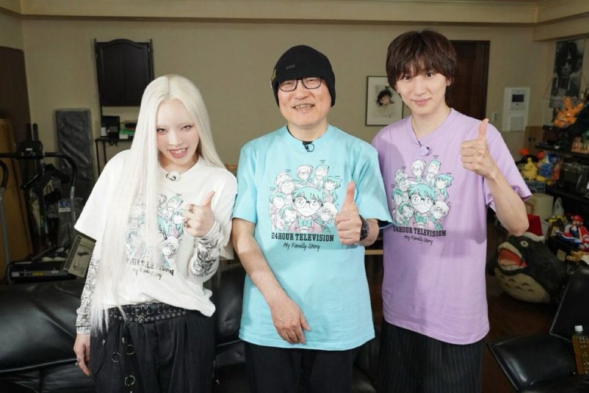 Wsstalkback's tweet photo. Gosho Aoyama (re) confirmed during the 24 hour TV charity program that he has already drawn the final chapter of Conan. 

He even asked Chanmina if she wanted to see it, which she admits she does but Taiga Kyomoto jokingly chastised her for it. 

Aoyama first mentioned having the final chapter complete during his interview with Eiichiro Oda back in 2022.