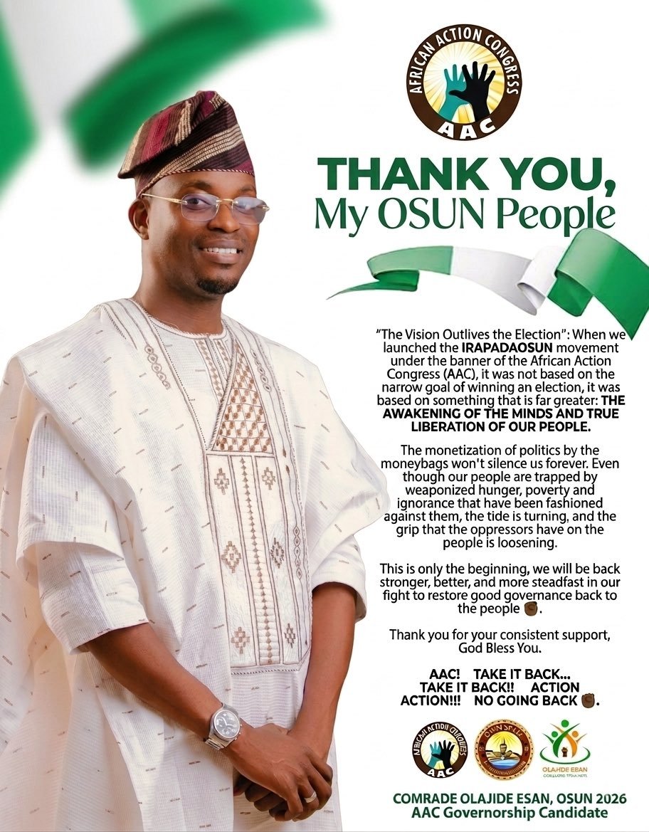 ___OIA's tweet photo. You are an inspiration comrade Olajide Esan. You played your part and you played it perfectly well.
Well done comrade
✊🏿✊🏿✊🏿 @iamolajide_
Until the people of Osun are free the struggle for #IrapadaOsun continues. https://t.co/l52bqtMgbP