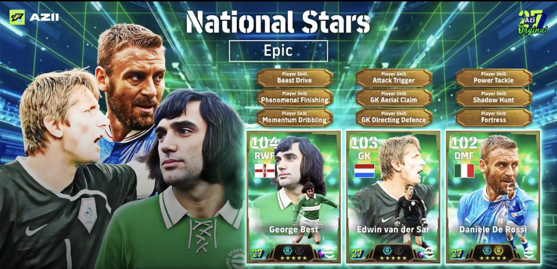 KingDav56142048's tweet photo. 🚨🏆:Officially confirmed
Update 6.0.0

Epics: National Stars 🌍✨

George Best 🇬🇧
Edwin van der Sar 🇳🇱
Daniele De Rossi 🇮🇹

First spin costs 500 coins and gives you 10 players ✅🎯

🔥 Are you opening or skipping?

#efootball #イーフト https://t.co/deyYqFqNxc