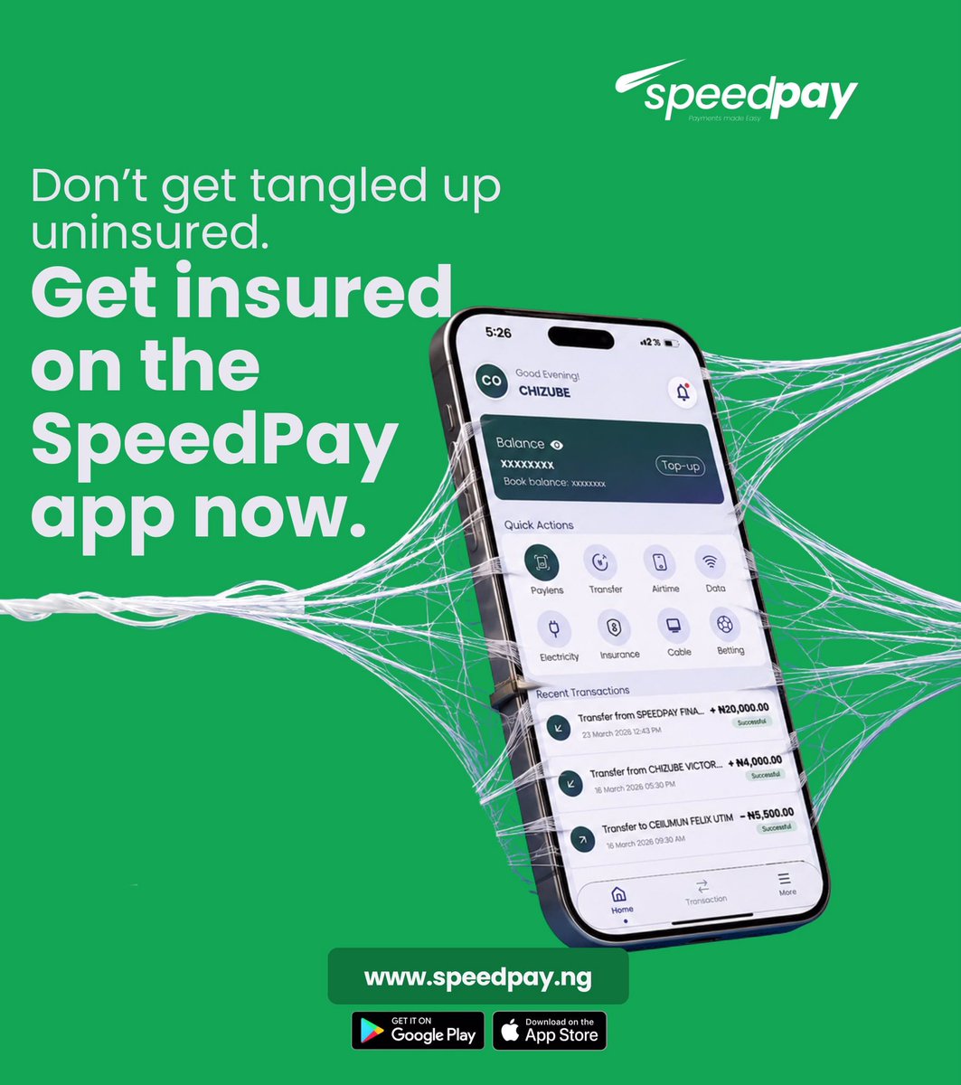 Speedpayng's tweet photo. Stay one step ahead because protection shouldn’t be complicated

Get insured on the SpeedPay app and enjoy peace of mind wherever you go

#speedpayfinng #getinsured #staycovered #smartprotection #peaceofmind https://t.co/jW1qSOFWyz