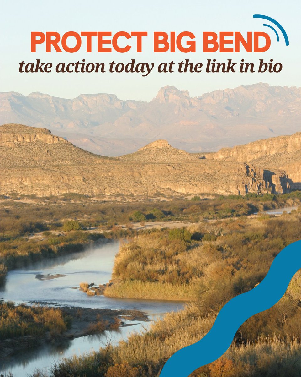 NWF's tweet photo. Work has started on destructive border security measures in Big Bend National Park. 🚧

Say NO to physical barriers that will disrupt wildlife migration, fragment habitats, and jeopardize river access and public lands https://t.co/cNlMGtgB9i