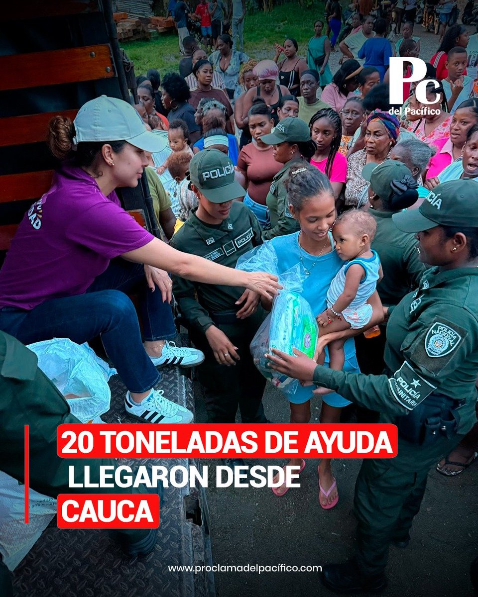 Proclama's tweet photo. #Atención 🚨⚠️ #LoÚltimo: Cauca llevó más de 20 toneladas de ayuda al Chocó. ✅
#BuenaEsa: 👍🏼👏🏼 Más de 20 toneladas de ayudas humanitarias recolectadas en el Cauca llegaron al Chocó para comenzar su distribución directa entre comunidades que requieren atención tras la emergencia.
La gestora social del Cauca, María Victoria Guzmán, acompañó el traslado y la entrega de los elementos recolectados gracias a los aportes realizados por ciudadanos, instituciones y organizaciones que se sumaron a la jornada solidaria.
Alimentos, elementos de cuidado y otros insumos fueron recibidos en coordinación con el equipo de la Gobernación del Chocó, liderados por la gobernadora Nubia Carolina Córdoba Curí, en una operación que contó además con el acompañamiento de la Policía Nacional y miembros de la Fuerza Pública.
La jornada reunió esfuerzos de ambos departamentos con el propósito de hacer llegar las ayudas a las familias afectadas y garantizar que los aportes entregados por los caucanos lleguen directamente a quienes más los necesitan.
Desde el Cauca, la respuesta humanitaria continúa extendiéndose hacia otros territorios del Pacífico colombiano en medio de una emergencia que ha movilizado a comunidades enteras.
¿Usted qué opina de esta muestra de solidaridad entre departamentos? 🤷🏾♂️👇🏼
#CaucaUnido #Chocó #Solidaridad
@GobChoco @GobCauca @m_vguzmanvargas @PoliciaColombia