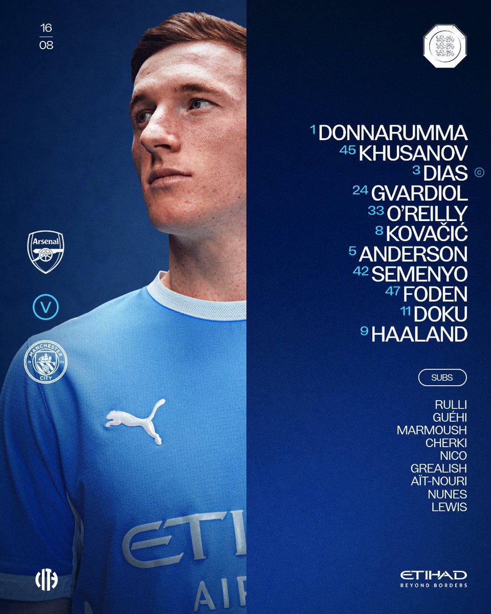 lnstantFoot's tweet photo. 🚨 OFFICIEL ! LES XI DE DÉPART ENTRE MANCHESTER CITY ET ARSENAL POUR LE COMMUNITY SHIELD !! 🔴⚔️🔵

Vos pronostics ?

📸 @Arsenal @ManCity https://t.co/2yEsKwveOl