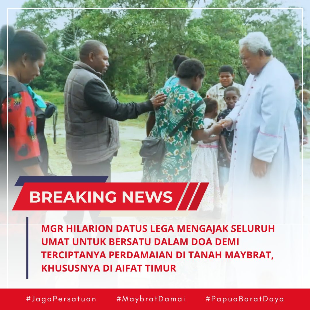 humfcy's tweet photo. Uskup Manokwari-Sorong Ajak Umat Berdoa untuk Perdamaian di Maybrat
#MaybratDamai #PapuaBaratDayaDamai https://t.co/xz4r7sttYl