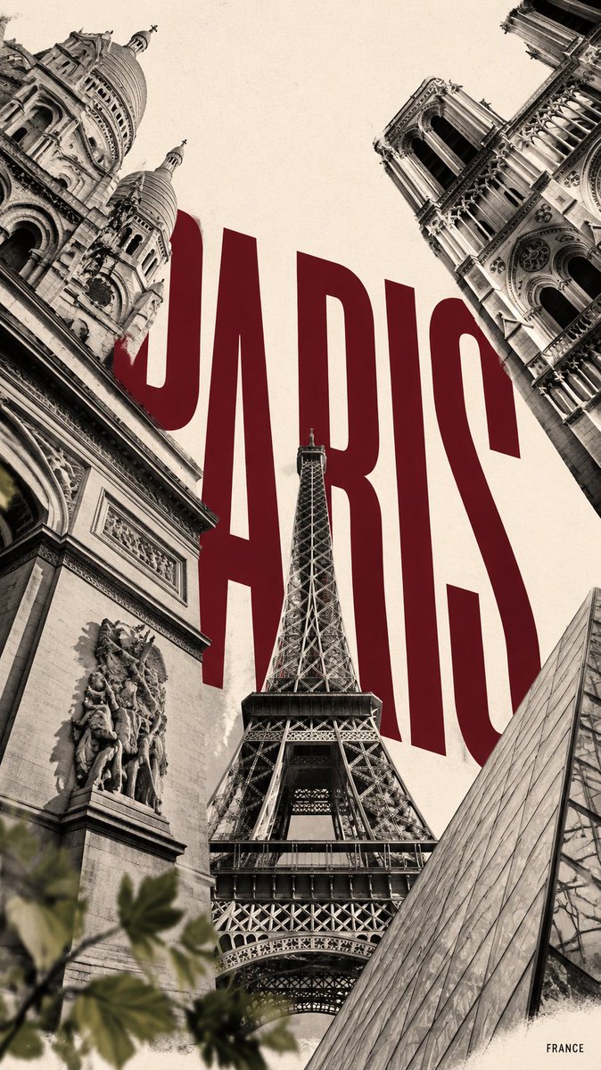 MrLarus's tweet photo. 🤯 City posters hit different when every landmark rises toward the same point!

Iconic landmarks converge toward the center, with giant city type filling the background.

1. TOKYO — red × cherry blossom
2. NEW YORK — cobalt blue × yellow cab
3. PARIS — burgundy × classic landmarks
4. DUBAI — orange × vertical city

Same visual system, totally different city energy. ✨

Made with GPT-Image2
Prompts below 👇