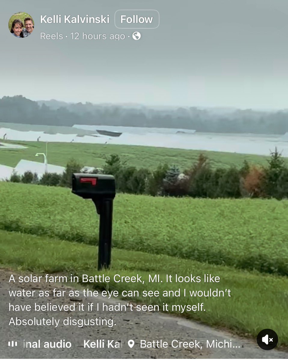 alex_fasulo's tweet photo. Hundreds of acres of solar panels resemble water to birds flying above them. 

This is known as the lake effect. The horizontal polarized light mimics natural bodies of water, confusing flying waterbirds, migratory birds, and aquatic insects. They will try to dive into the panels, causing fatal collisions. 

If you’ve looked down from an airplane at one of these complexes from above recently (I have), it’s almost impossible to tell (at first) if you’re looking at a lake or a solar industrial wasteland. 

At the same time, these complexes are heat islands that raise localized temperatures. Studies show that ambient air temperatures inside and immediately above large solar arrays can be roughly 1.9°F to 7.2°F (1°C to 4°C) warmer than surrounding open land or wildlands.

Nothing about this is “saving the environment.” It’s a money-laundering scheme between our politicians, private law firms, and foreign countries.