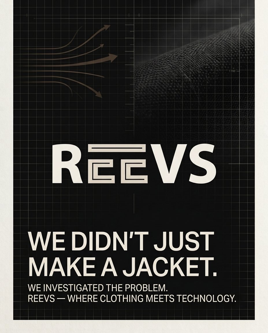 officialreevs's tweet photo. The future of functional clothing is active. We didn't just build a cooling jacket; we analyzed why you get hot and engineered a system to fix it. Here's the research that defines REEVS. #REEVS #FashionTech #Innovation #ActiveCooling https://t.co/h4LF8F4qTX