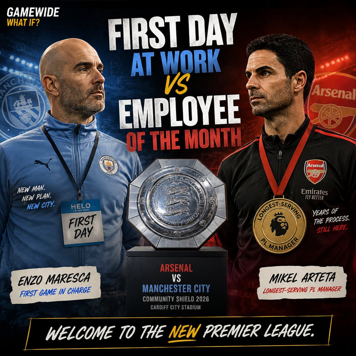 GamewideSports's tweet photo. Pep is gone. Klopp is gone.

Arteta is now the Premier League’s longest-serving manager.

Tonight he faces Man City’s new guy.

Arteta is 44 and somehow already the league veteran. 😭

Welcome to the new Premier League.

#ARSMCI https://t.co/BvZKQRuuwE