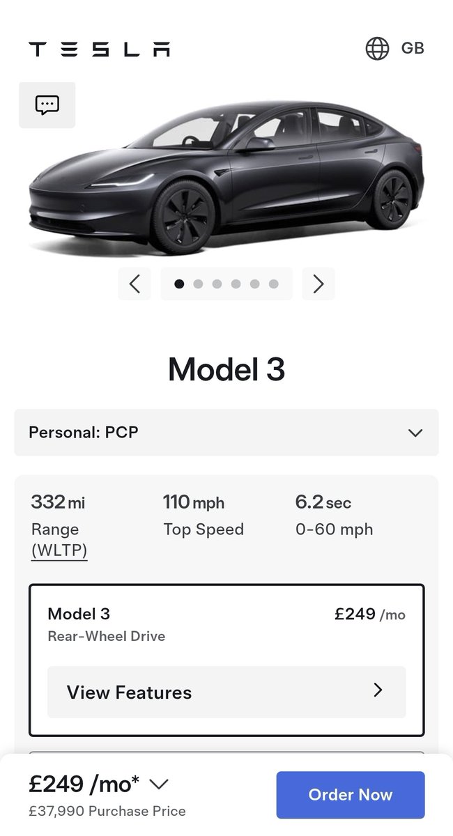 neilmwhite's tweet photo. You can literally drive a Tesla for £249/month.

Charge it in your driveway for pennies per mile.

Why are more people not doing this? https://t.co/31I0ybbRxt