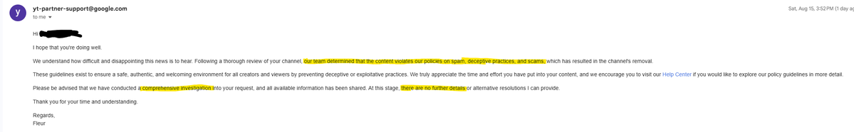 voxekYT's tweet photo. Please STOP and read this BS!🙏

YouTube terminated me for “spam, scams & deceptive practices.” Meanwhile, the exact same videos are still live and performing well on Instagram, TikTok, and Facebook.

I requested an internal “human” review almost 10 times. And each time it got rejected, and they refused to give a clear reason other than the vague "spam, scams & deceptive practices."

YouTube previously told me reviews use a mix of AI and humans. Now they claim only humans review appeals. Which is it?

This bitch-ass platform can’t even keep its story straight. 

@TeamYouTube @YouTubeLiaison @YouTubeCreators, fix this shit and give my channel a real review.