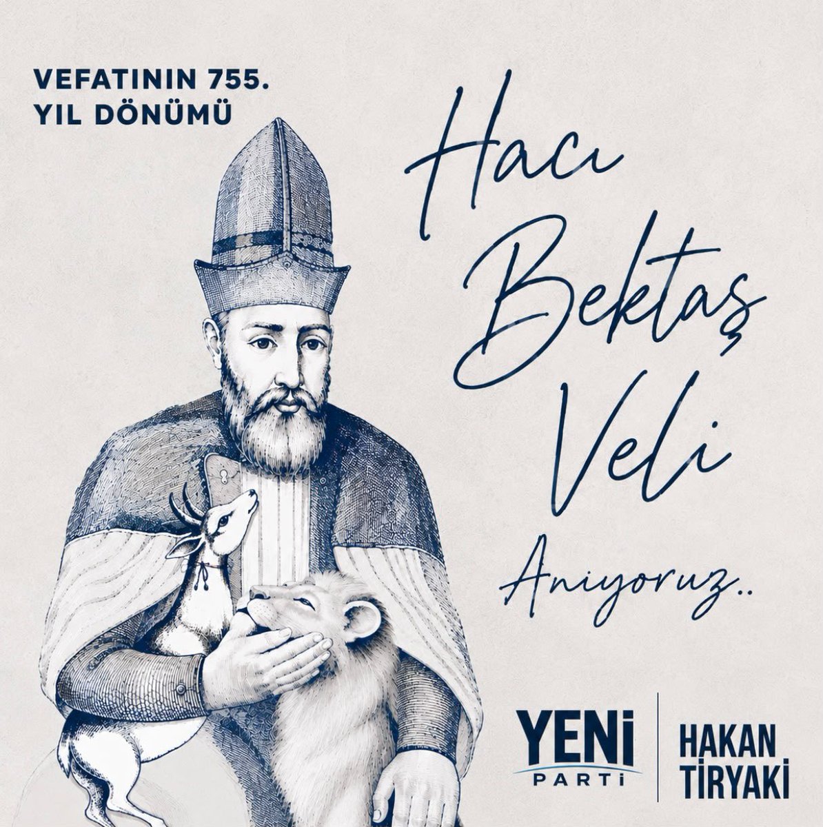hakantiryakiyp's tweet photo. Hacı Bektaş Veli’yi vefatının 755. yılında saygı, sevgi ve minnetle anıyoruz.
Sevgi, hoşgörü ve kardeşlik yolundan ayrılmadan…
İncinsen de incitme. https://t.co/1eWpW3vjkD