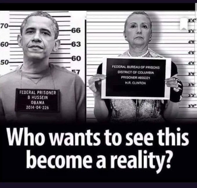 real_Caroline_K's tweet photo. Is it finally time for Obama and Hillary to be sent to PRISON ??

A. YES, after a fair trial
B. NO, Democrats are ABOVE the law https://t.co/gRegHeubja