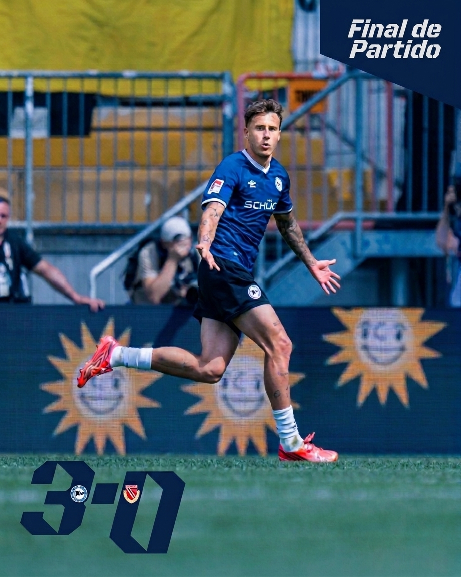 ArminiaARG's tweet photo. 🏁 ¡FINAL EN BIELEFELD!
¡Gran victoria de Arminia por 3-0 ante Cottbus! Hat-trick de Grodowski.
#DSCFCE https://t.co/T1cWPfEoRZ