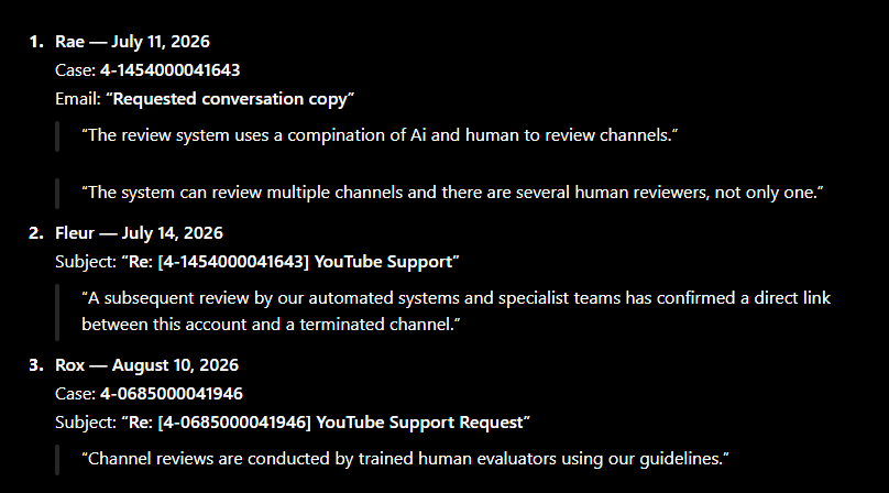 voxekYT's tweet photo. Please STOP and read this BS!🙏

YouTube terminated me for “spam, scams & deceptive practices.” Meanwhile, the exact same videos are still live and performing well on Instagram, TikTok, and Facebook.

I requested an internal “human” review almost 10 times. And each time it got rejected, and they refused to give a clear reason other than the vague "spam, scams & deceptive practices."

YouTube previously told me reviews use a mix of AI and humans. Now they claim only humans review appeals. Which is it?

This bitch-ass platform can’t even keep its story straight. 

@TeamYouTube @YouTubeLiaison @YouTubeCreators, fix this shit and give my channel a real review.