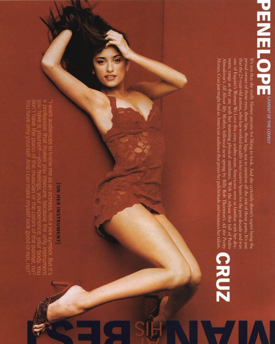 TheCinesthetic's tweet photo. Penélope Cruz in La Perla for ESQUIRE, 1999. 📸 https://t.co/e0ro8NMHmw