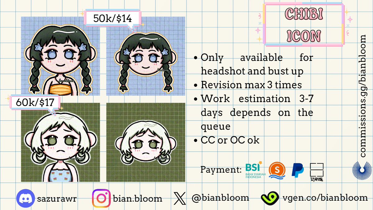 bianbloom's tweet photo. YCH bloon &amp; Chibi Icon ✨ https://t.co/WUX9idVup6
