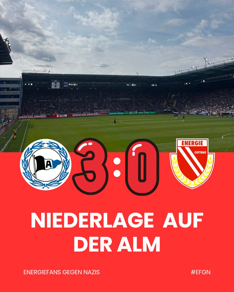 energiefans's tweet photo. Auswärtsniederlage auf der #Alm.
Für @Nur_Energie gab es bei der @arminia nichts zu holen.
Kopf hoch und gute Reise nach #Cottbus.
Nächste Woche ist dann #DFBPokal gegen den @FCAugsburg.
#EFGN #Wir #FCE #NurEnergie #rotweiss #DSCFCE #2Liga https://t.co/XI8ETRS3ou