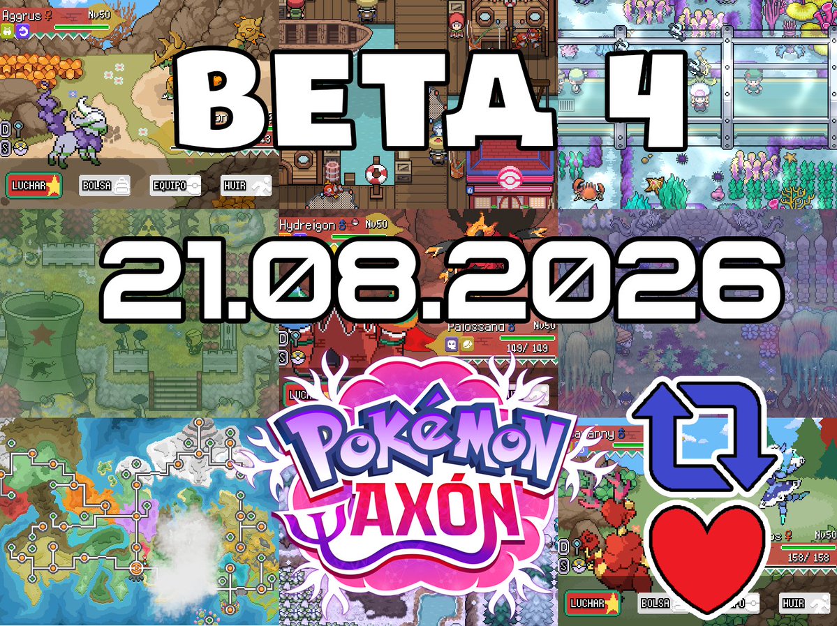 pokemon_axon's tweet photo. ✨¡Ya tenemos fecha para el lanzamiento de la Beta 4!✨

🗓️¡El día elegido ha sido el 21.08.2026! 🗓️

¡Falta menos de una semana para que podáis proseguir vuestra aventura por la región de Karelia!🔥

¿Tenéis ganas de probarla?🤔

¡RT🔃 y MG❤️ para que se entere todo el mundo! https://t.co/MwcRJEOX8L
