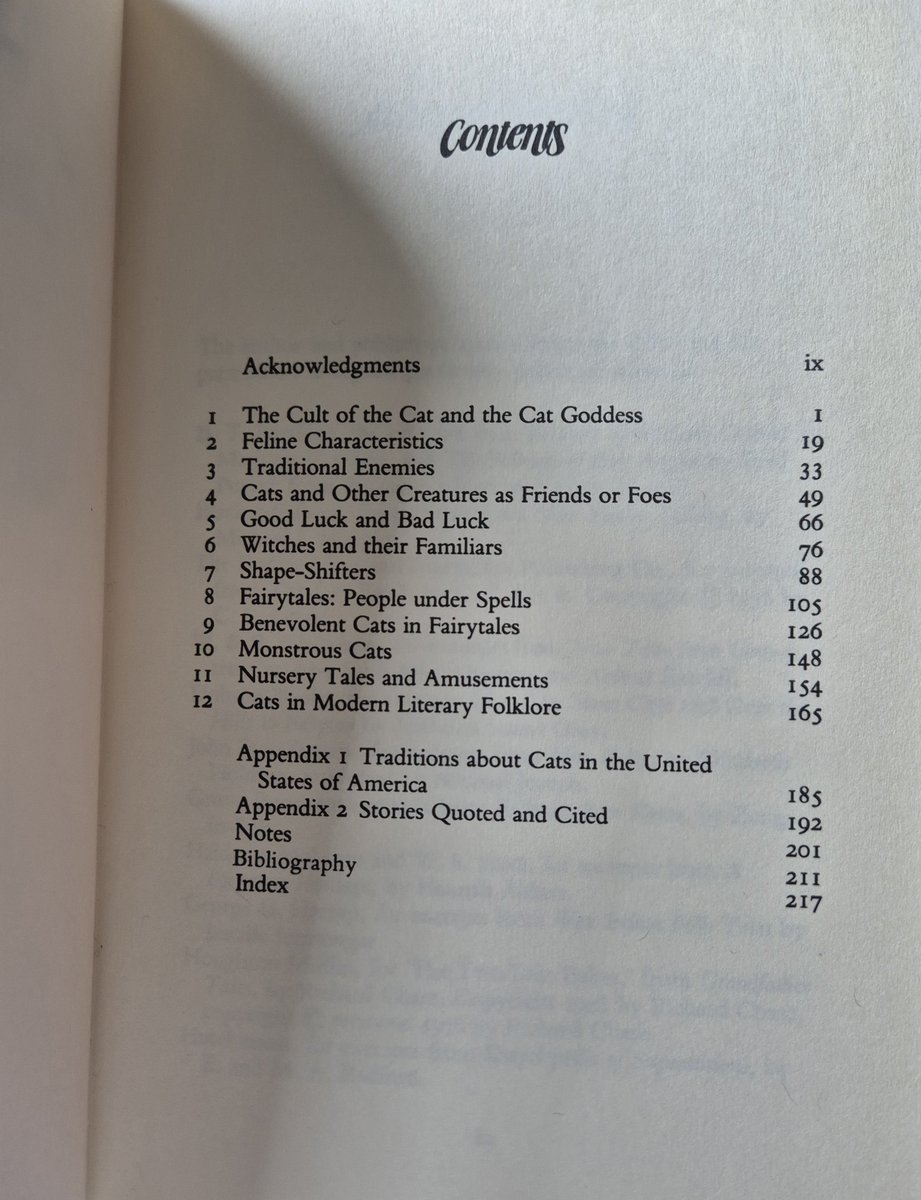 DrSamGeorge1's tweet photo. NINE LIVES The Folklore of Cats by Katharine Briggs is one of my used bookshop finds. Chapters include the cult of cats and cat godesses; benevolent cats in fairytales; witches and their familars;  and shapeshifter cats! #FolkloreSunday #Cats #catsoftwitter https://t.co/ERdbPrkT8z