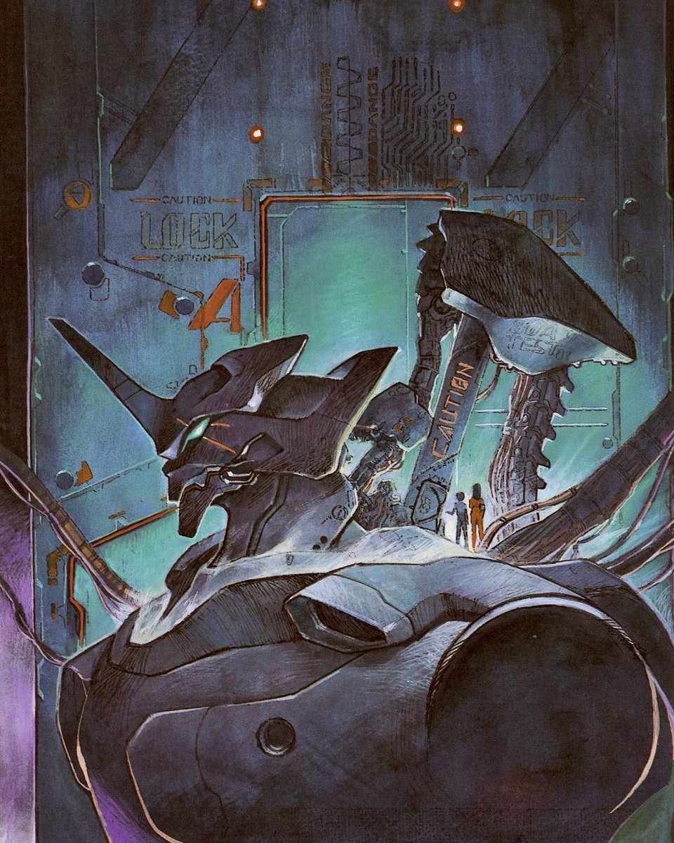 Retroanimes_'s tweet photo. Neon Genesis Evangelion artwork by Yoh Yoshinari https://t.co/JG7nGJilwk