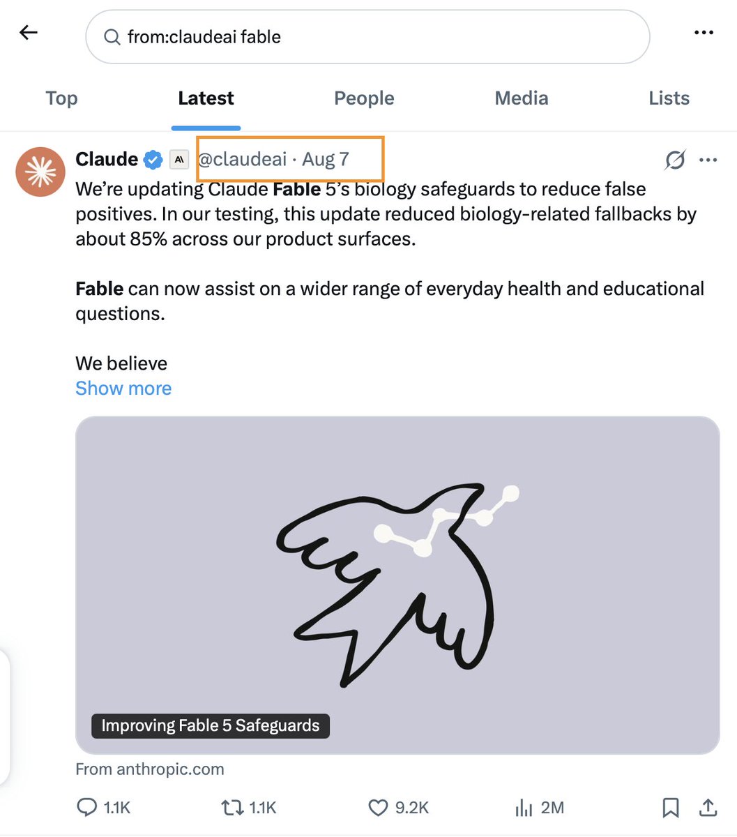Ithihasic's tweet photo. It's been a week I have cancelled my Claude subscription, and noticed no one is talking about Fable, I mean even @claudeai as well. I see so much around Sol, what happened to fable? https://t.co/7ifGBC2ksx