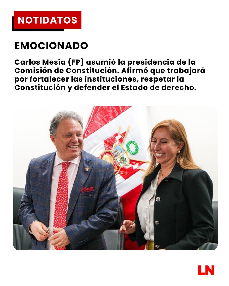 lanoticiaperu_'s tweet photo. 🔴 #Notidatos|Muy emocionado vimos al senador Carlos Mesía (FP) asumir la presidencia de la Comisión de Constitución, Reglamento y Relaciones Exteriores. Afirmó que trabajará por fortalecer las instituciones, respetar la Constitución y defender el Estado de derecho.
#LaNoticiaPerú #CarlosMesía #Congreso #Constitución #EstadoDeDerecho
🔍 Lee la columna completa en : https://t.co/sBBblCa7lB