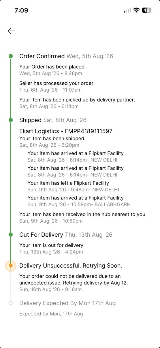 gemini2611's tweet photo. @jagograhakjago @GoI_MeitY @Flipkart @ABPNews @flipkartsupport @_Kalyan_K @flipkartsupport &amp; @_Kalyan_K, how many times do I need to follow up before you actually listen? Cancel my order now, process my full refund, and compensate me for the harassment and repeated false commitments. Enough is enough. https://t.co/WCVOheEasu