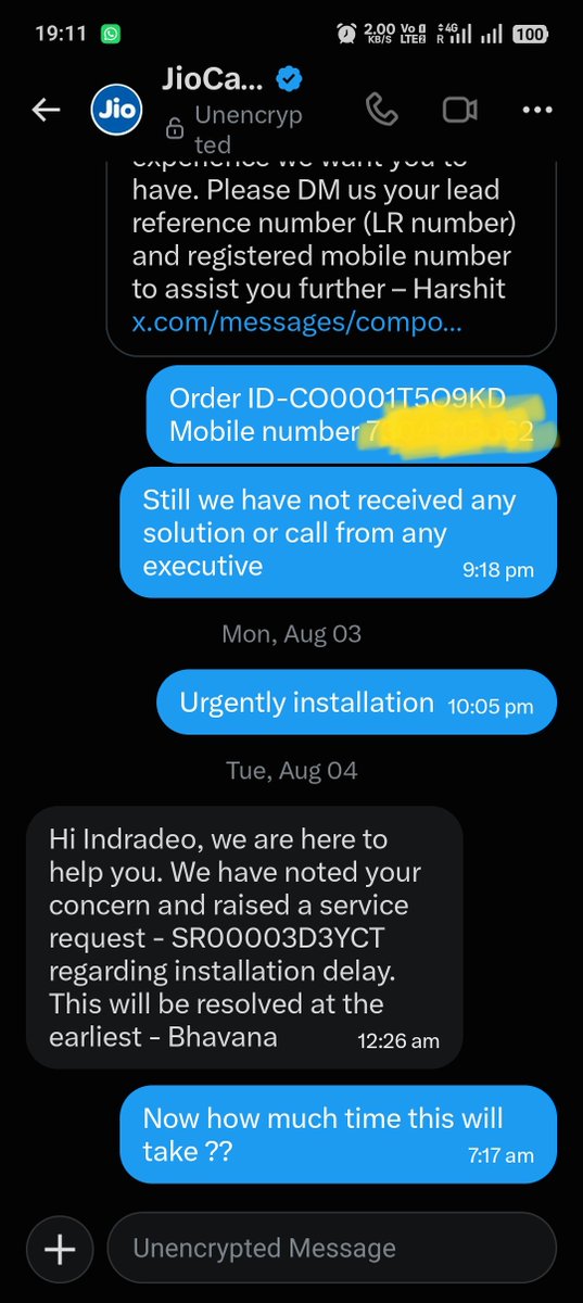 DevPin2's tweet photo. @JioCare @X @reliancejio @reliancejio @JioCare @jagograhakjago this is the Service we received even after paying advance payment, now return the amount with interest immediately or else we will forced to submit complaint in @Consumer2Court . https://t.co/Vw39tT2agX