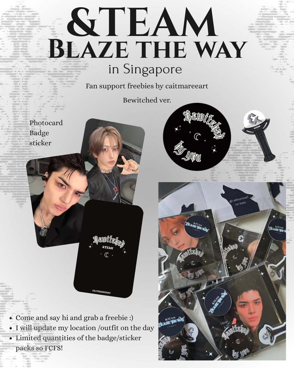 _yumcat's tweet photo. &amp;Team sg freebies ⋆.˚ ☾⭒.

Bewitched Luné pack 🌙
Sakura-iro Yell Luné pack 🌸

Limited quantities available so FCFS! 

Just come say hi! ~
I will update outfit/location on the day 

#BLAZETHEWAY_SINGAPORE
#andTEAM
#앤팀 https://t.co/KgxWlqqH50