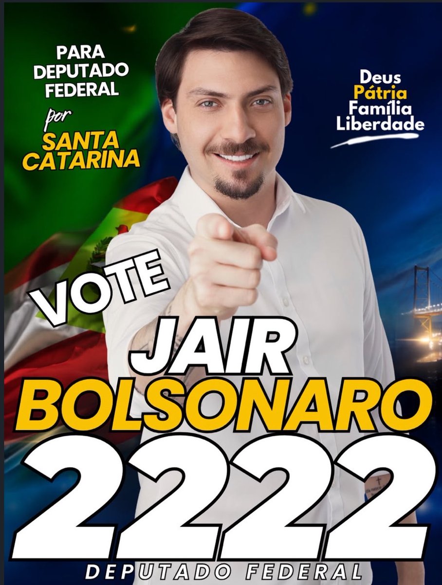 NewsLiberdade's tweet photo. 🚨URGENTE - Jair Renan Bolsonaro lança candidatura para deputado federal por SC https://t.co/gPwXjvBl1s
