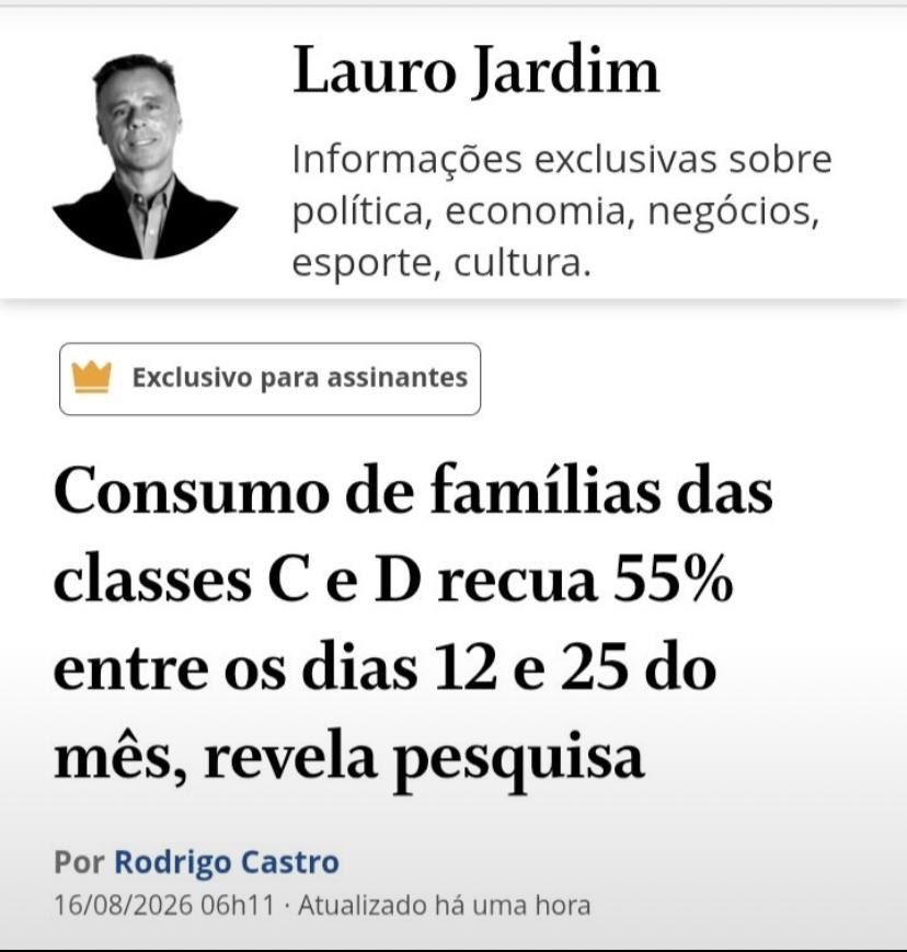 karinamichelin's tweet photo. O dado é ainda pior: entre os dias 12 e 25, as transações das classes C e D caem 55% porque o salário já acabou. No fim do mês, sobem 73% com o Pix no crédito para pagar comida, remédio e combustível.

O brasileiro parcela a própria sobrevivência, é a pobreza financiada com juros.