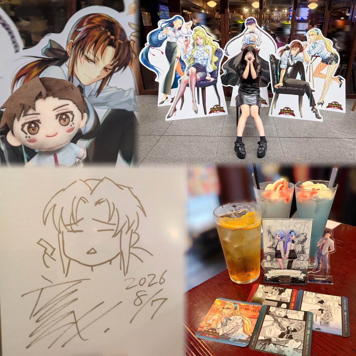 chan_7738's tweet photo. ໒꒱.+ #ブラクラHUB 

美味しかったしサインも見られたし滞在時間ずっとご機嫌でたのしかった~~🥃 
シガーキス絵柄自引きできて神在宅でした߹ ߹ ロック大好きだぞ！！！！߹ ߹
イイ女に囲まれて幸せ……最高……
次はお酒飲みに行くんだ✊🏻 https://t.co/kMTJPLUNIb