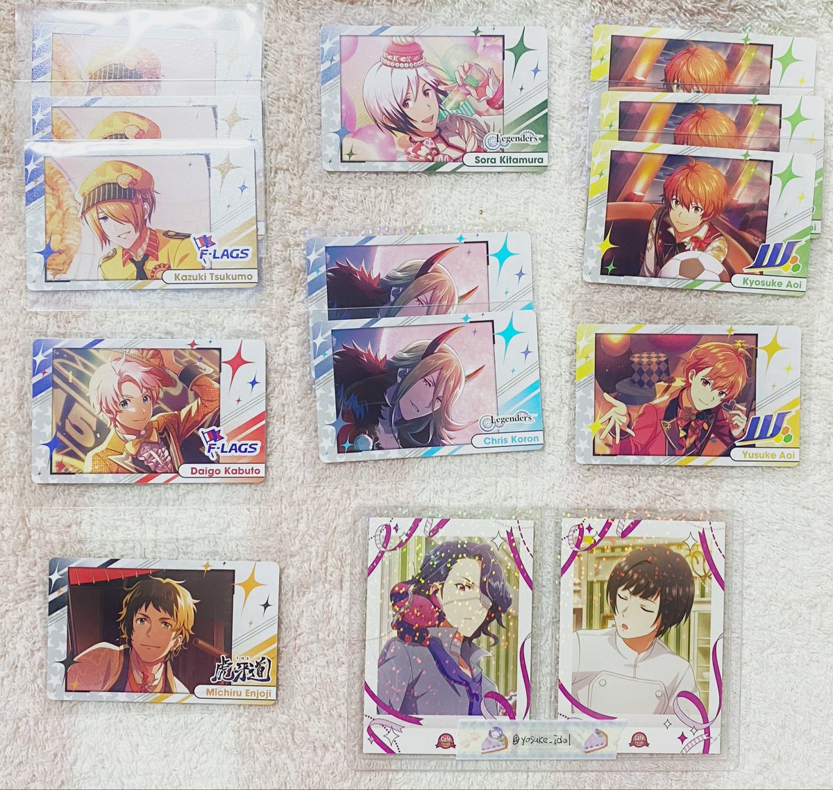 yosuke_idol's tweet photo. 交換・譲渡）SideM スナップマイド6

出）画像のもの
求）スナップマイド6 アスラン2点
（5弾アスラン、4弾 東雲、アスランも可（各2点まで））

・交換
送料相互負担、郵送でのお渡し　1枚ずつ可
・譲渡
定価＋送料　定価でのお譲りのため3枚1セットでお願いします。

→リプに続きます https://t.co/KqC66DH2mE