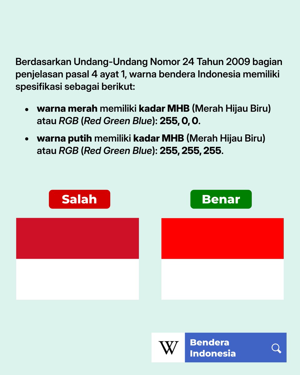 idwiki's tweet photo. Berikut adalah informasi mengenai warna bendera Indonesia. https://t.co/zzXNiNbxlu