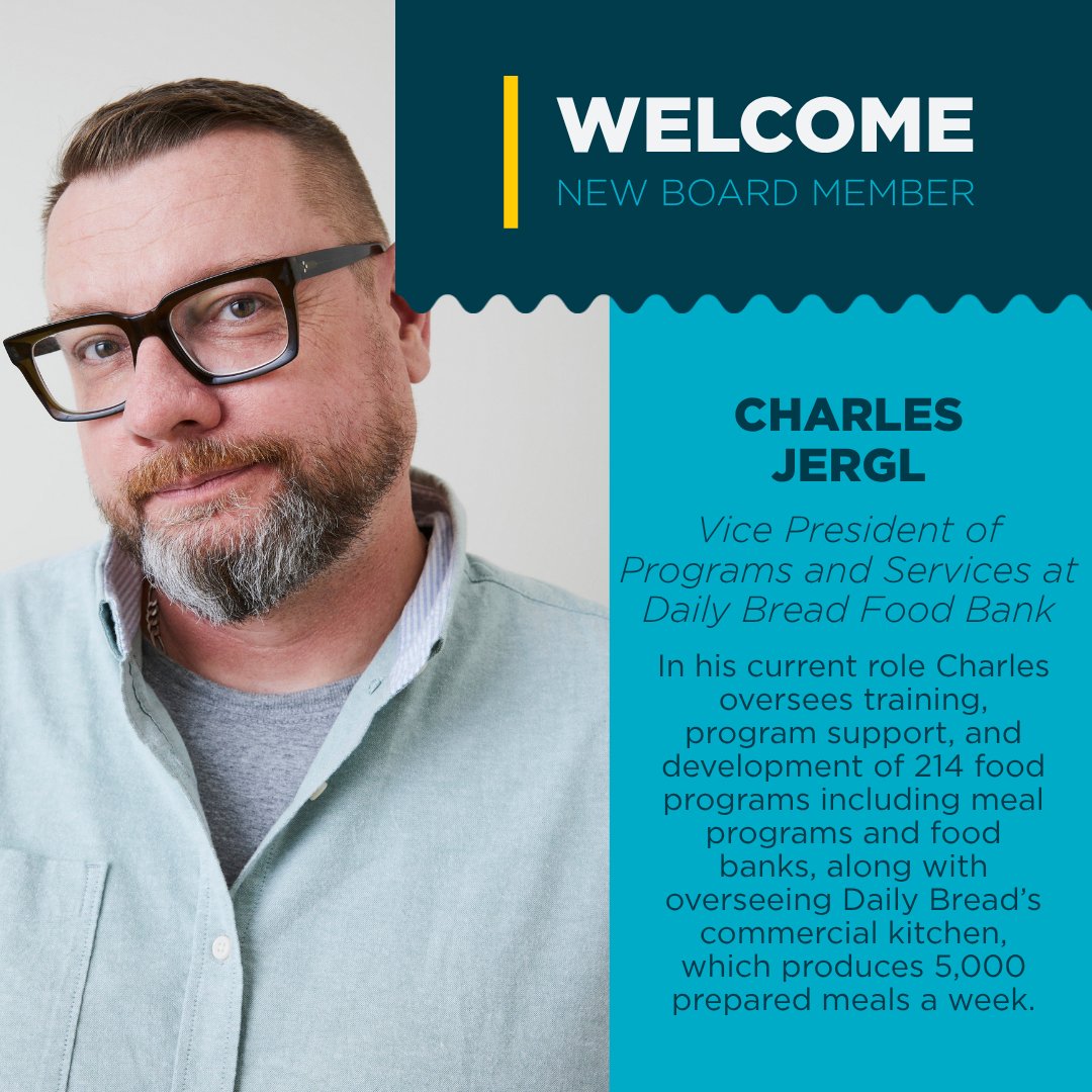 FeedOntario's tweet photo. A warm welcome to the next new Board of Directors member we’re introducing, Charles Jergl!

Charles Jergl is the Vice President of Programs and Services at @DailyBreadTO. Charles became involved in food security issues in 2005, when as a food bank client, he participated in a Community Based Research Project on poverty organized by Daily Bread. In his current role oversees training, program support, and development of 214 food programs including meal programs and food banks. We’re looking forward to the expertise he will bring to our board!