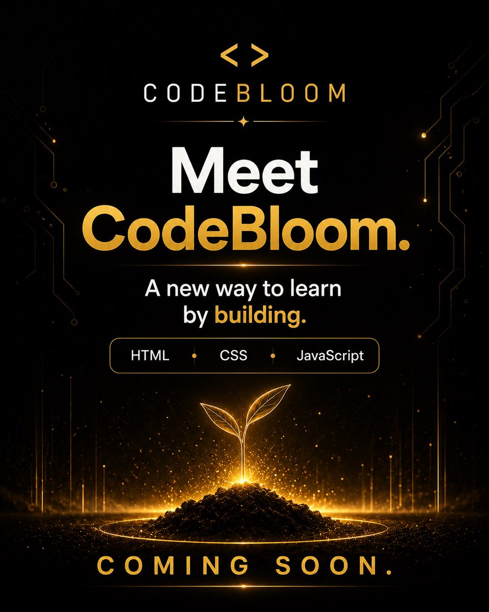 CodeBloomlearn's tweet photo. Something is growing. 🌱

What if learning to code meant more than memorizing?

What if learning to code meant building, experimenting, and creating — not just watching tutorials?

We’re building CodeBloom.

This is just the beginning. 💻🌱

#CodeBloom #BuildInPublic #LearnCode https://t.co/oq7iLkxmew