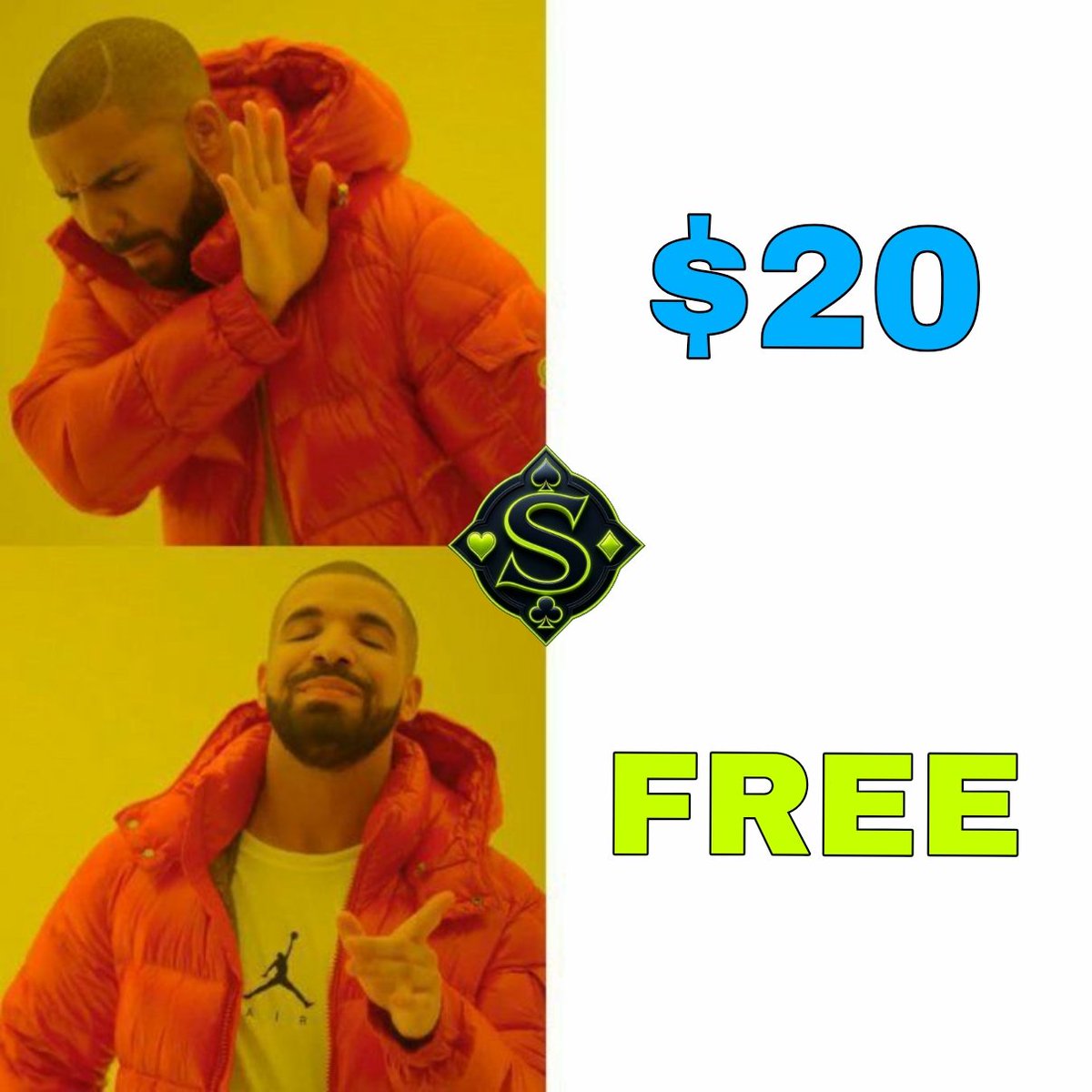 FreeStakeAcc's tweet photo. FLASH MEME CONTEST

Make a meme about free Stake accounts from us  
Prize: $20 for 2 winners  

Drop your meme here ⤵️ ⤵️ 
Ends in 24h https://t.co/XxZUZTekcm
