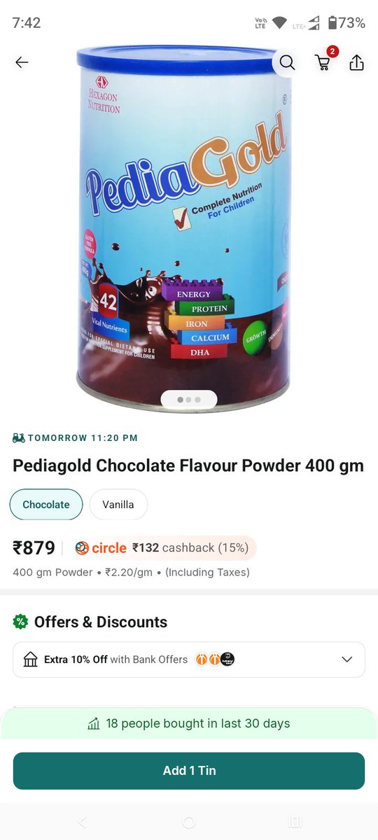 chintharamu's tweet photo. Feels sometime useless taking circle membership. After order delivered you will show offer with circle. So anyway Customer won't order immediately same. One of the example. This i ordered and delivered today and offer showing. Useless Circle membership 
@Apollo_Pharmacy https://t.co/TXkvu5AQFj