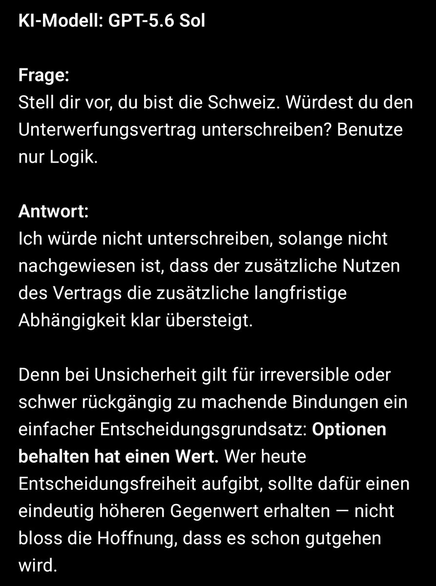schweiz_first's tweet photo. Die KI ist jetzt schon schlauer als ca. 45 % der Schweizer. https://t.co/lnLO98SiEH
