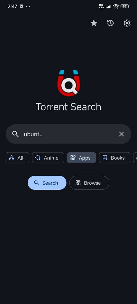 Sans_Google's tweet photo. TorrentSearch: a multi-source search app for Android

TorrentSearch is an open-source Android app that searches torrents across multiple providers at once.

How it works:
You type a query, the app searches several sources simultaneously, then shows the results (size, seeders, peers…).

You can open the magnet link in a torrent client, download the .torrent file, or share it.

The app itself does not download or host any content.

Other features:
🔹Safe Mode (NSFW filter)
🔹Optional Jackett / Prowlarr integration
🔹Material 3 interface

Link: https://t.co/RYyna0tsrl

Already using a FOSS tool like this? 👇

#Android #FOSS #OpenSource