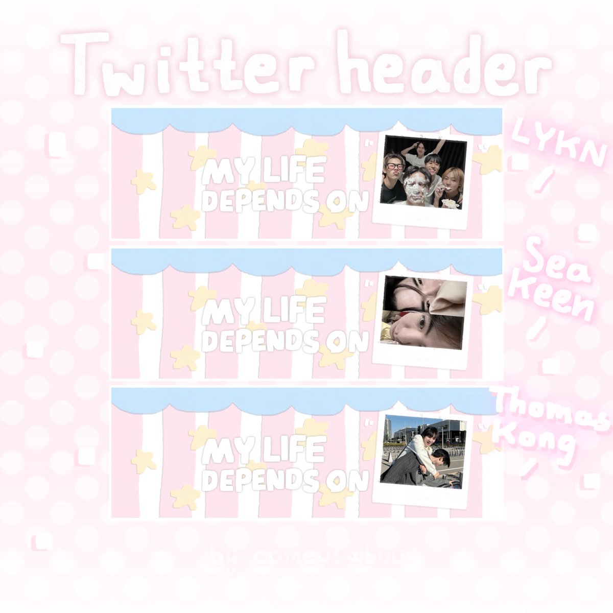 comeusabuu's tweet photo. ☆𓈒 give away - header   יִ⠀

𓈒 please rt or feb before use 
𓈒 not for co mmercial , do not repost 
𓈒 personal use onl y  𓐄 

⠀⠀ ⠀[  𓈒  ⠀ #fongsabuuu  ┈ ♡   𓈒⠀​
⠀⠀ ⠀⠀ #แจกเฮด #แจกpng #LYKN

⠀ ⠀⠀⦂ https://t.co/tBvD4Ps8sp https://t.co/70YwXoeUU1